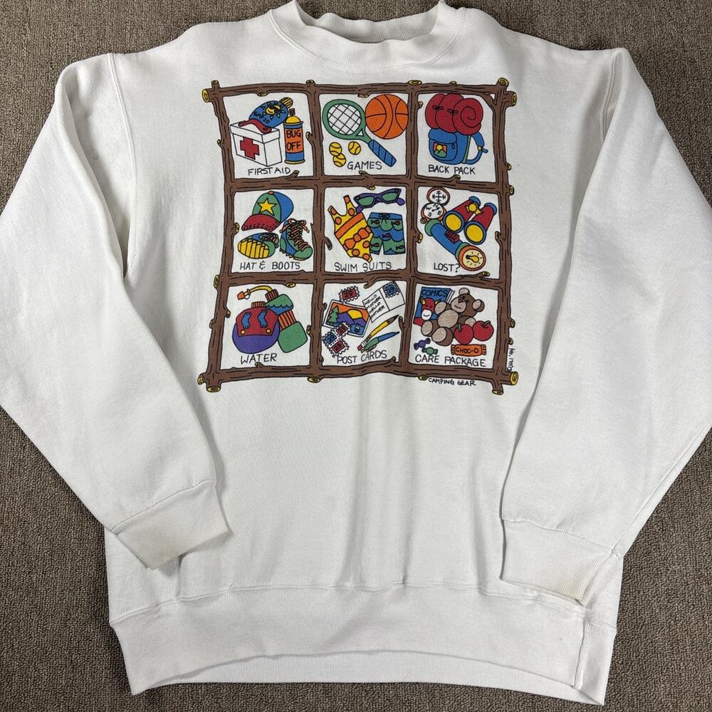 Vintage 1994 Camping Gear Sweatshirt Crewneck Large Oneita